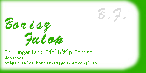 borisz fulop business card